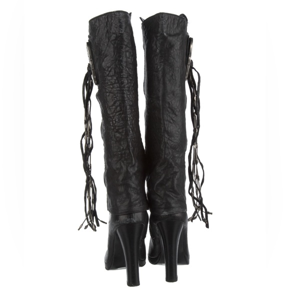 Thomas Wylde Leather Knee-High Boots as 8 - Picture 3 of 5